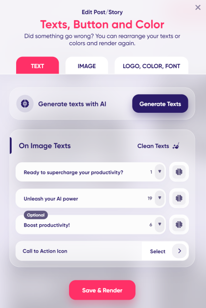 Editing a creative using AdCreative.ai.