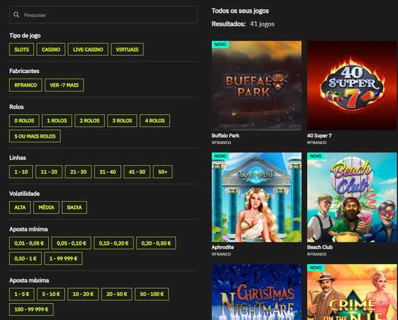 Filtros de Pesquisa VersusBet