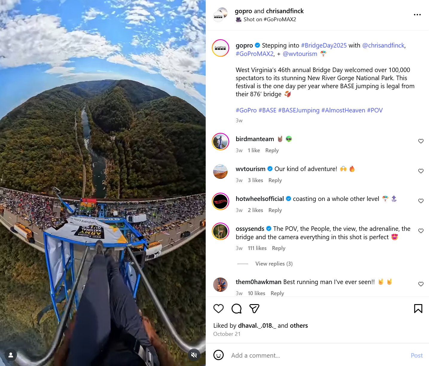 An Instagram Reel from GoPro.