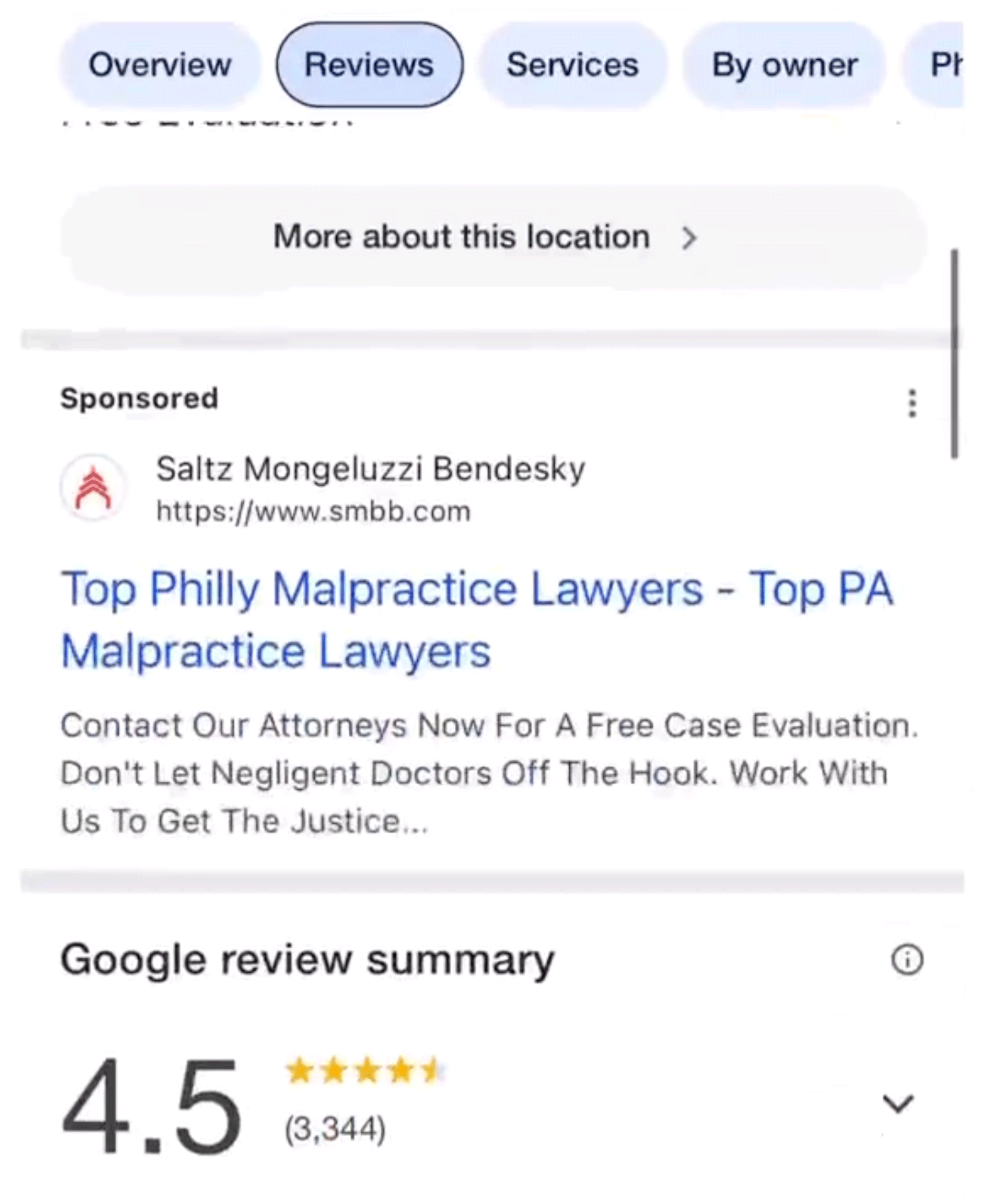 Google Lsa Reviews With Competitor Ad