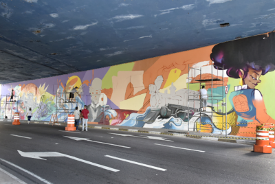 Reproduções de imagens da história de Jundiaí ilustram pontilhão da Nove – jundiai.sp.gov.br