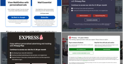 Sun, Mail, Mirror, Express and Independent roll out ‘consent or pay’ walls – Press Gazette