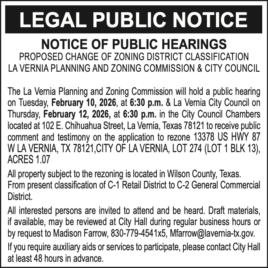 Legal Notice Display Ads for 1/21/2026 – wilsoncountynews.com