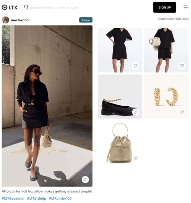 Like to Know It affiliate marketing for fashion creators