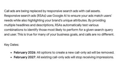 Google phases out call-only ads by February 2027 in push toward automation – PPC Land