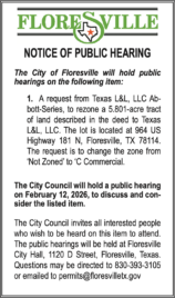 Public Notice Display Ads for 2-4-2026 – Wilson County News