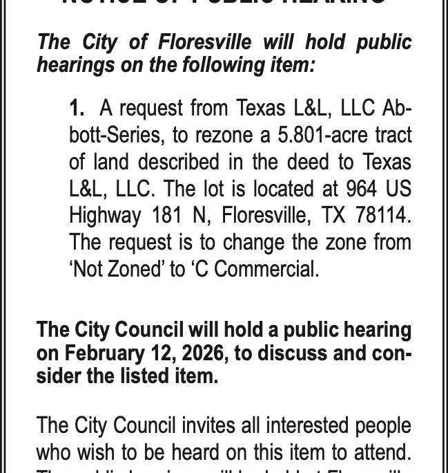 Public Notice Display Ads for 2-4-2026 – Wilson County News