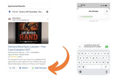 Google Ads Testing Sponsored Results With Apple Messages Button – Search Engine Roundtable