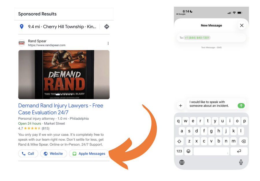 Google Ads Testing Sponsored Results With Apple Messages Button – Search Engine Roundtable