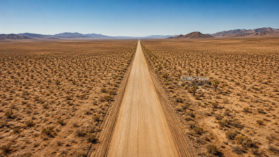 This mysterious road stretches almost 80 km through the desert in a straight line and does not have an official name on Google Maps. – CPG Click Oil and Gas