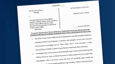 Texas AG’s office sues Harris County clerk over accusations of selectively targeting demographics for voting ads – Click2Houston